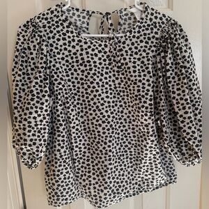 H&M Floral Black & cream Top M